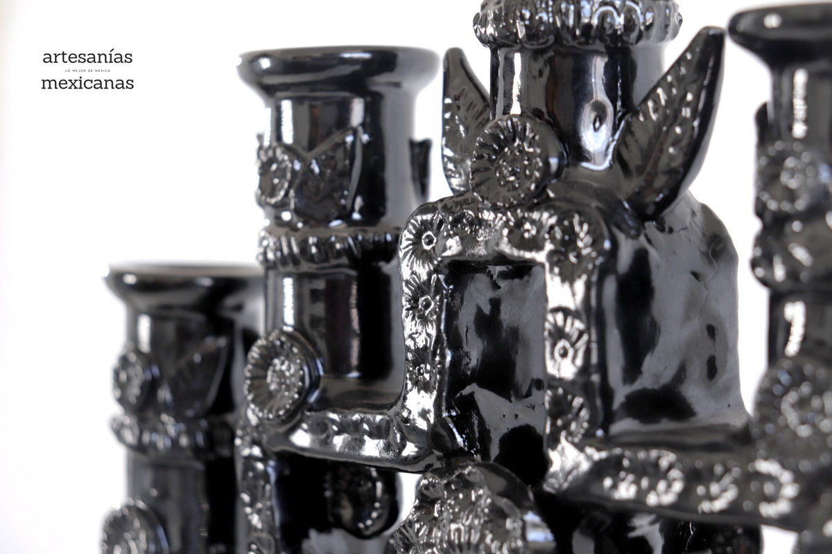 Candelero de 5 velas negro - 26 cm. 10.2 in Candelabros