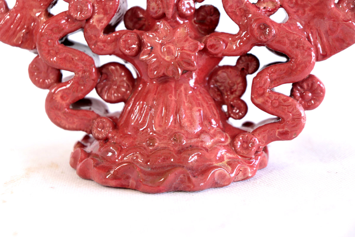 Candelero rojo de 9 velas - 18 cm. 7 in