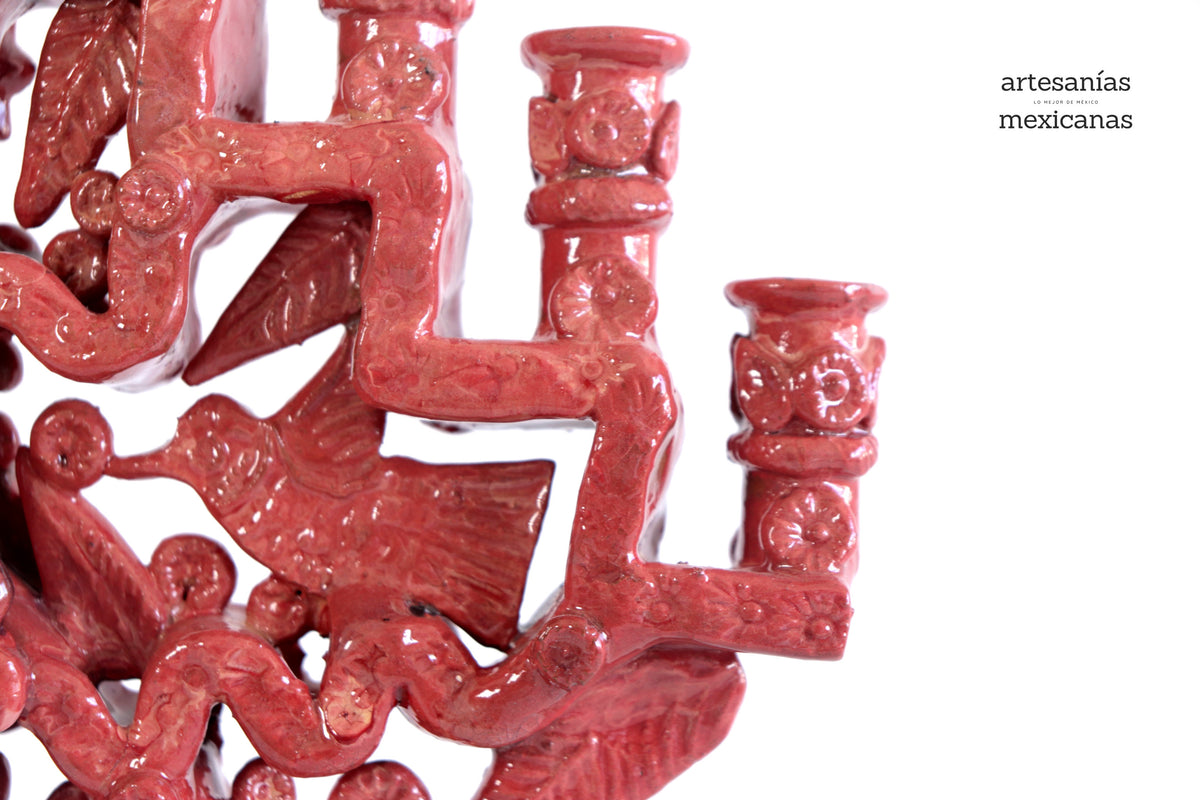 Candelero rojo de 9 velas - 18 cm. 7 in