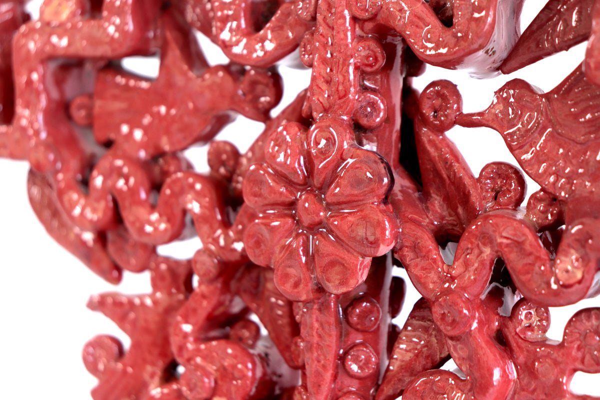 Candelero rojo de 9 velas - 18 cm. 7 in