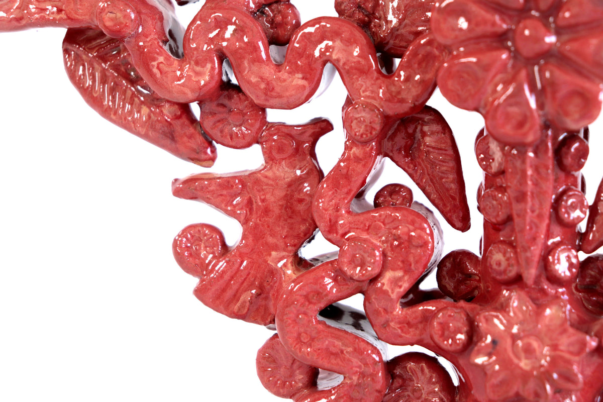 Candelero rojo de 9 velas - 18 cm. 7 in