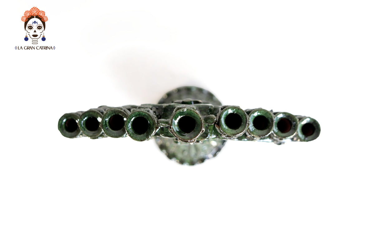 Candelero Verde de 9 velas - 28 cm. 11 in.
