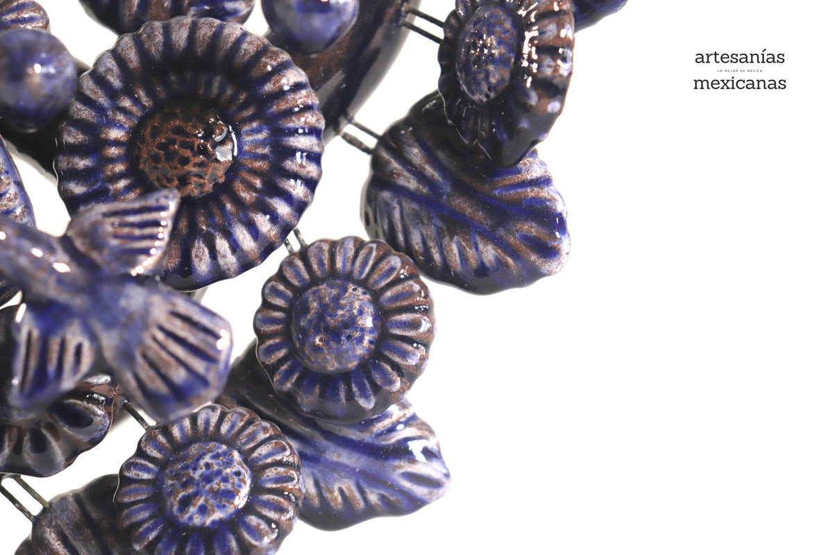 Árbol de la Vida Mediano Azul – 3 Velas - 37 cm. 14.5 in.