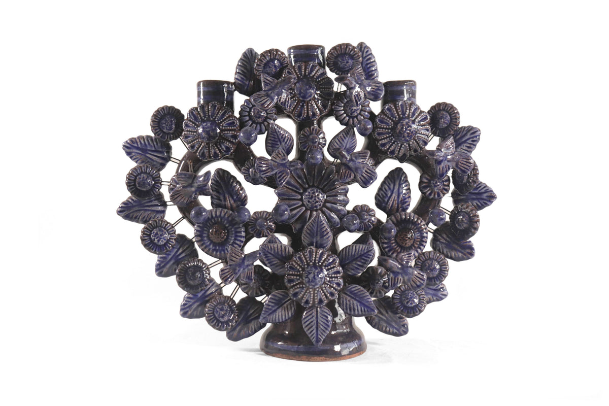 Árbol de la Vida Mediano Azul – 3 Velas - 37 cm. 14.5 in.