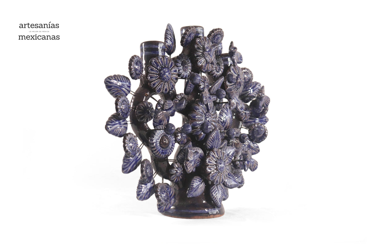 Árbol de la Vida Mediano Azul – 3 Velas - 37 cm. 14.5 in.