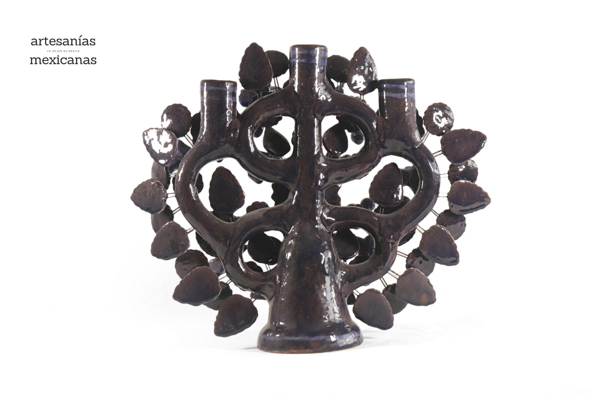 Árbol de la Vida Mediano Azul – 3 Velas - 37 cm. 14.5 in.