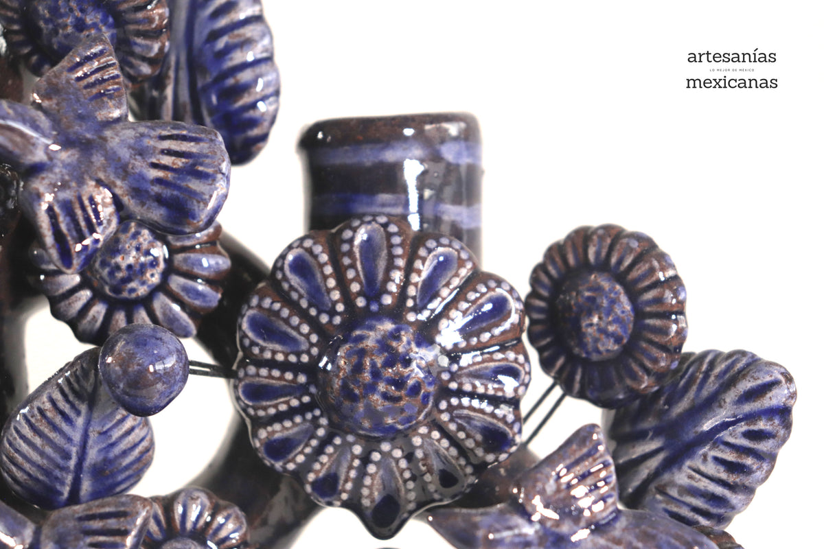 Árbol de la Vida Mediano Azul – 3 Velas - 37 cm. 14.5 in.