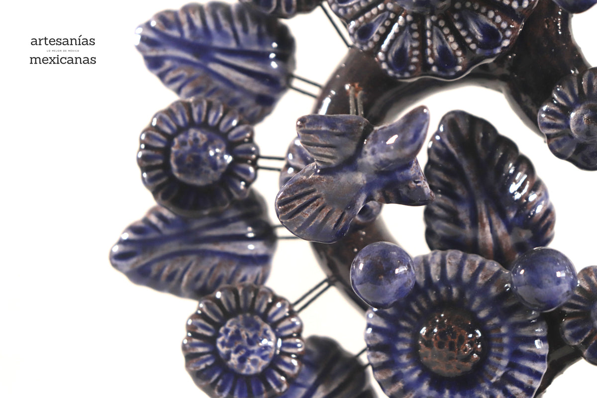 Árbol de la Vida Mediano Azul – 3 Velas - 37 cm. 14.5 in.