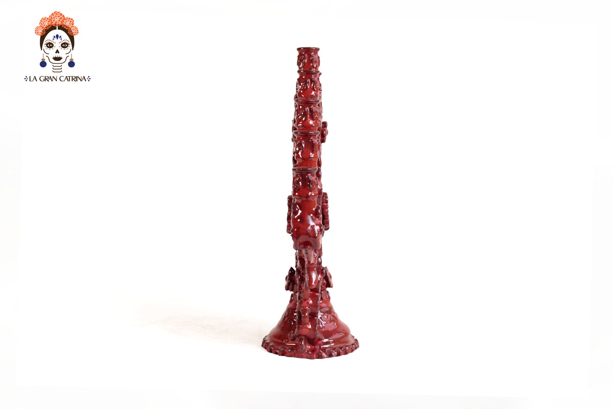 Candelero Rojo de 9 velas - 28 cm. 11 in.