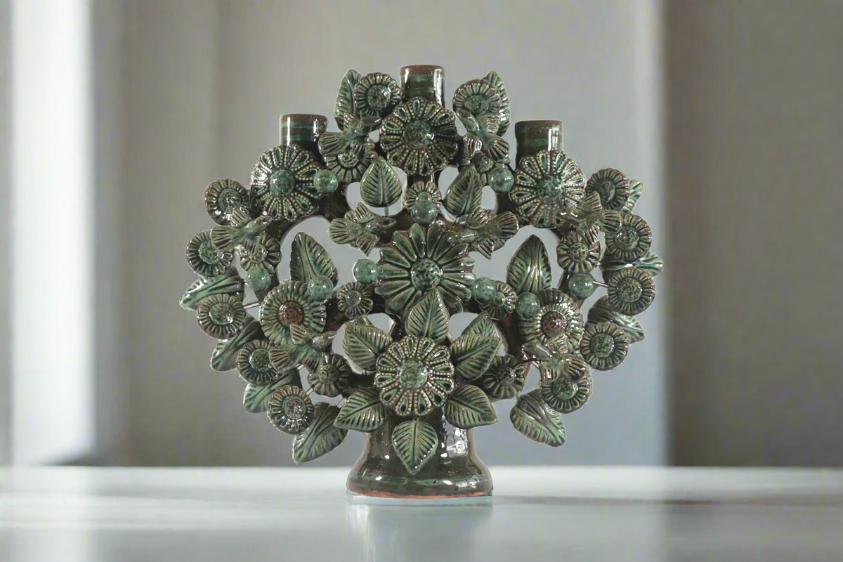 Árbol de la Vida Mediano Verde – 3 Velas - 37 cm. 14.5 in.