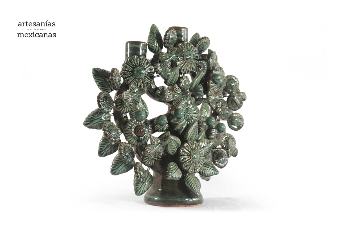 Árbol de la Vida Mediano Verde – 3 Velas - 37 cm. 14.5 in.