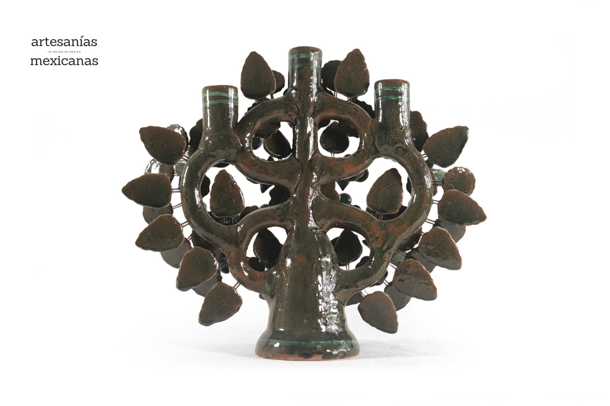 Árbol de la Vida Mediano Verde – 3 Velas - 37 cm. 14.5 in.