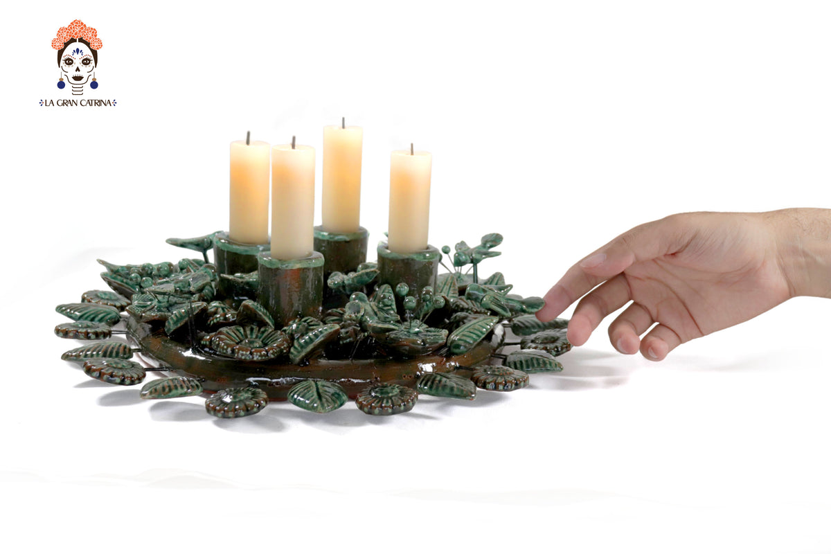 Corona de Adviento Verde - 35 cm. 13.7 in.