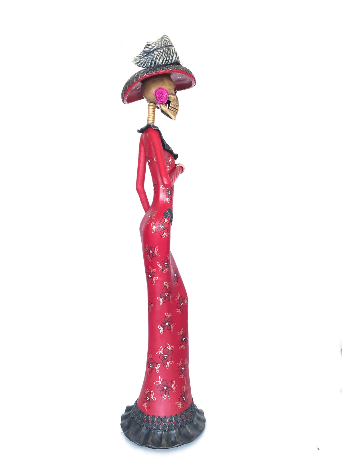 Catrina de vestido rojo - 100 cm. 40 in. Catrina