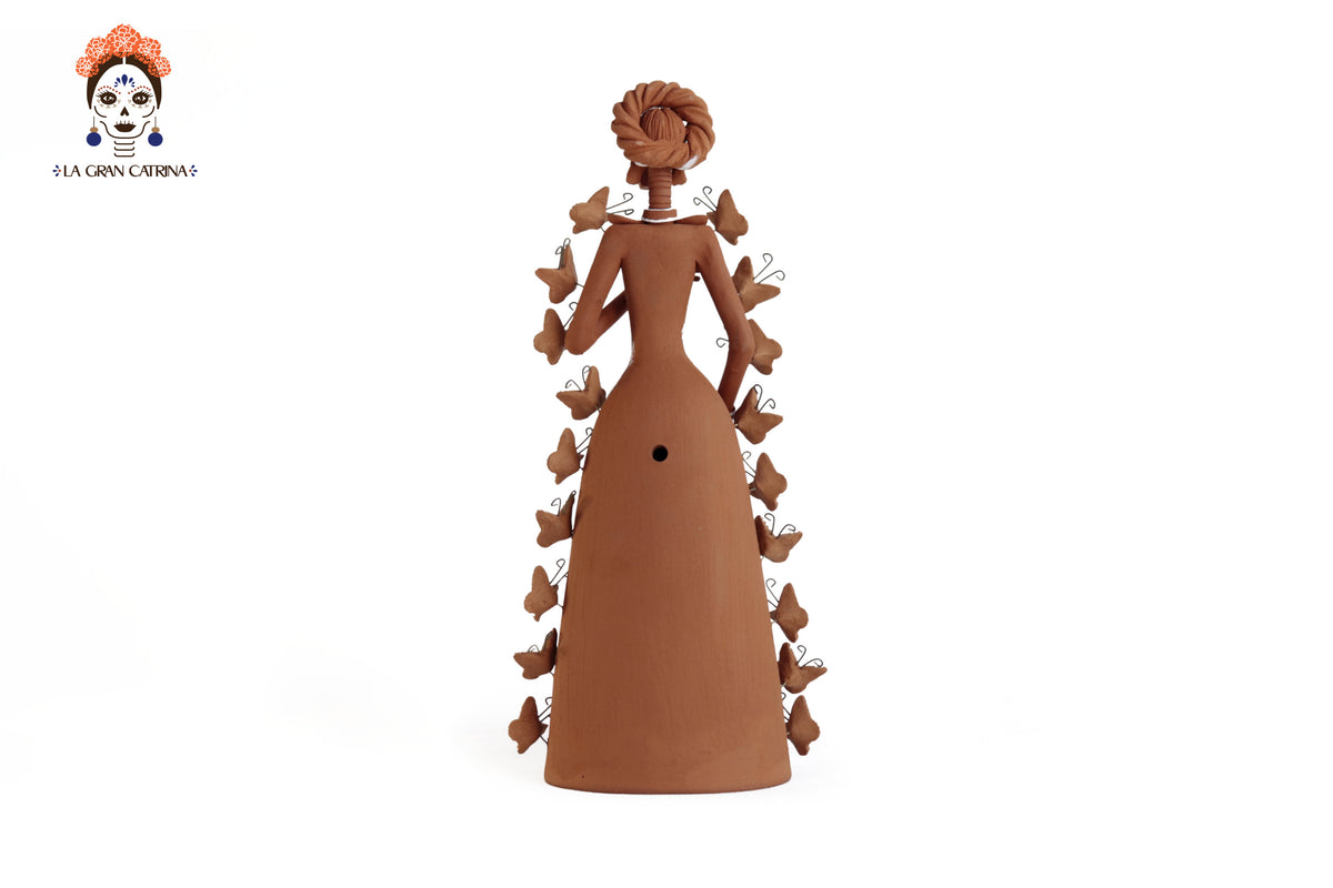 Catrina de Mariposas Natural y Blanco - 30 cm. 12 in.
