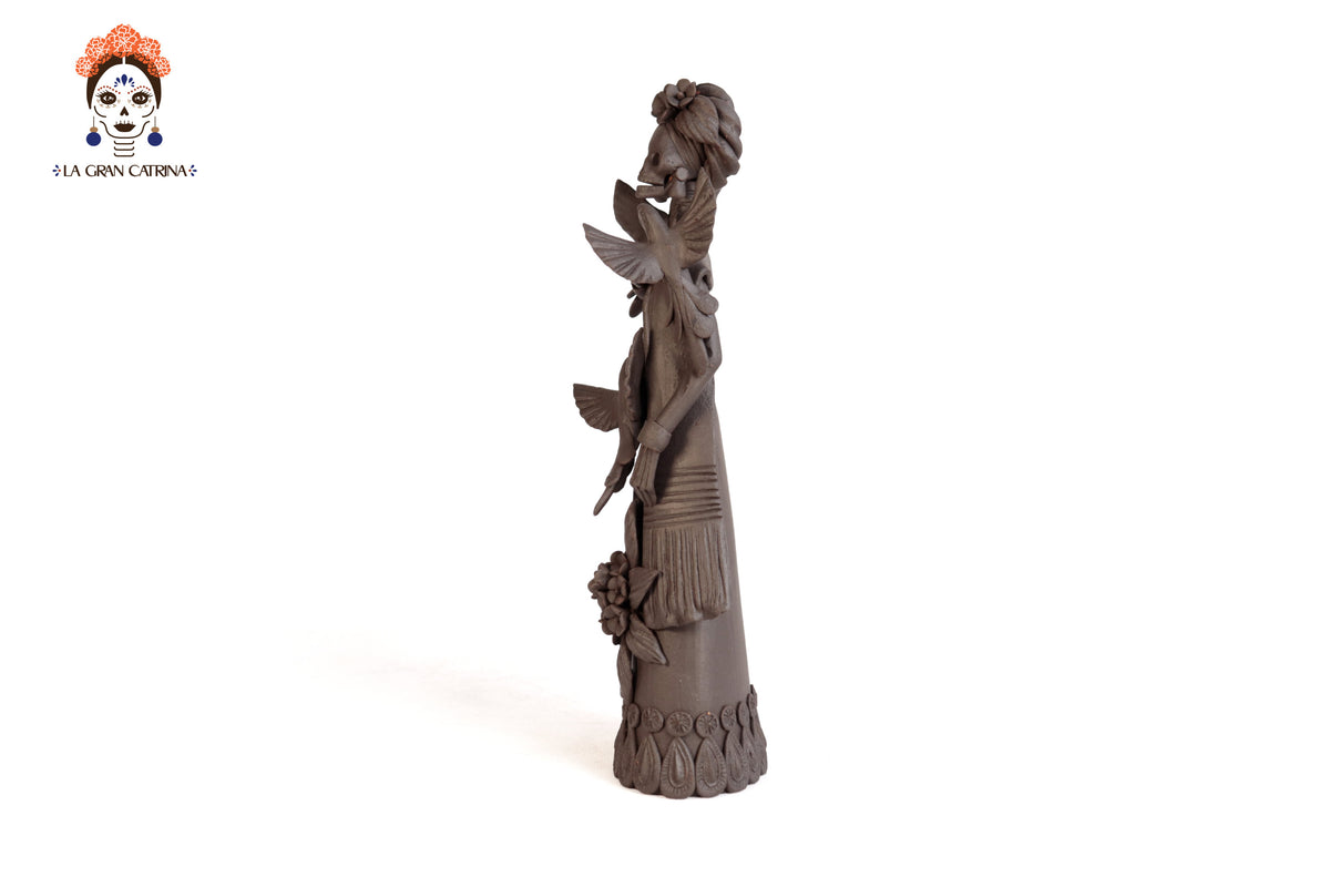 Catrina Frida Kahlo con Loros - 24 cm. 10 in. Catrina