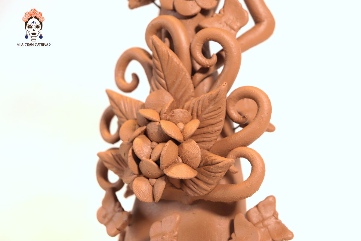 Pareja de Catrinas de Barro - 30 cm. 12 in. Catrina