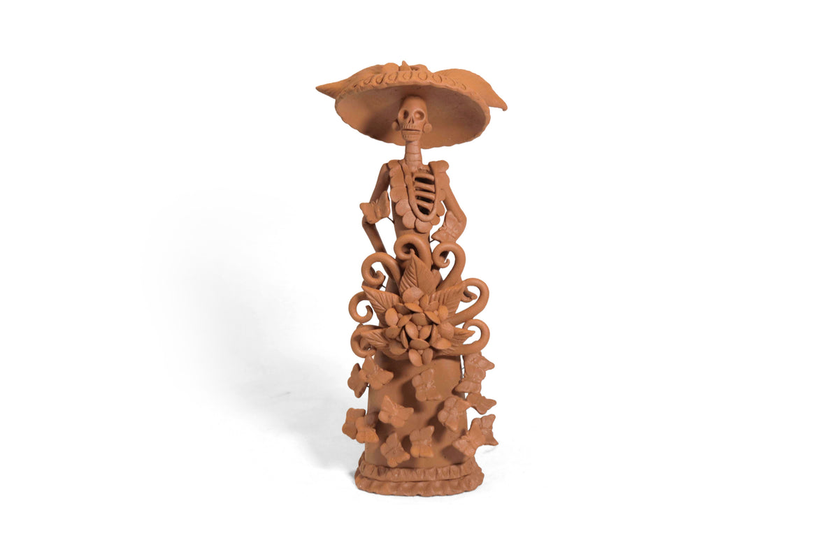 Pareja de Catrinas de Barro - 30 cm. 12 in. Catrina