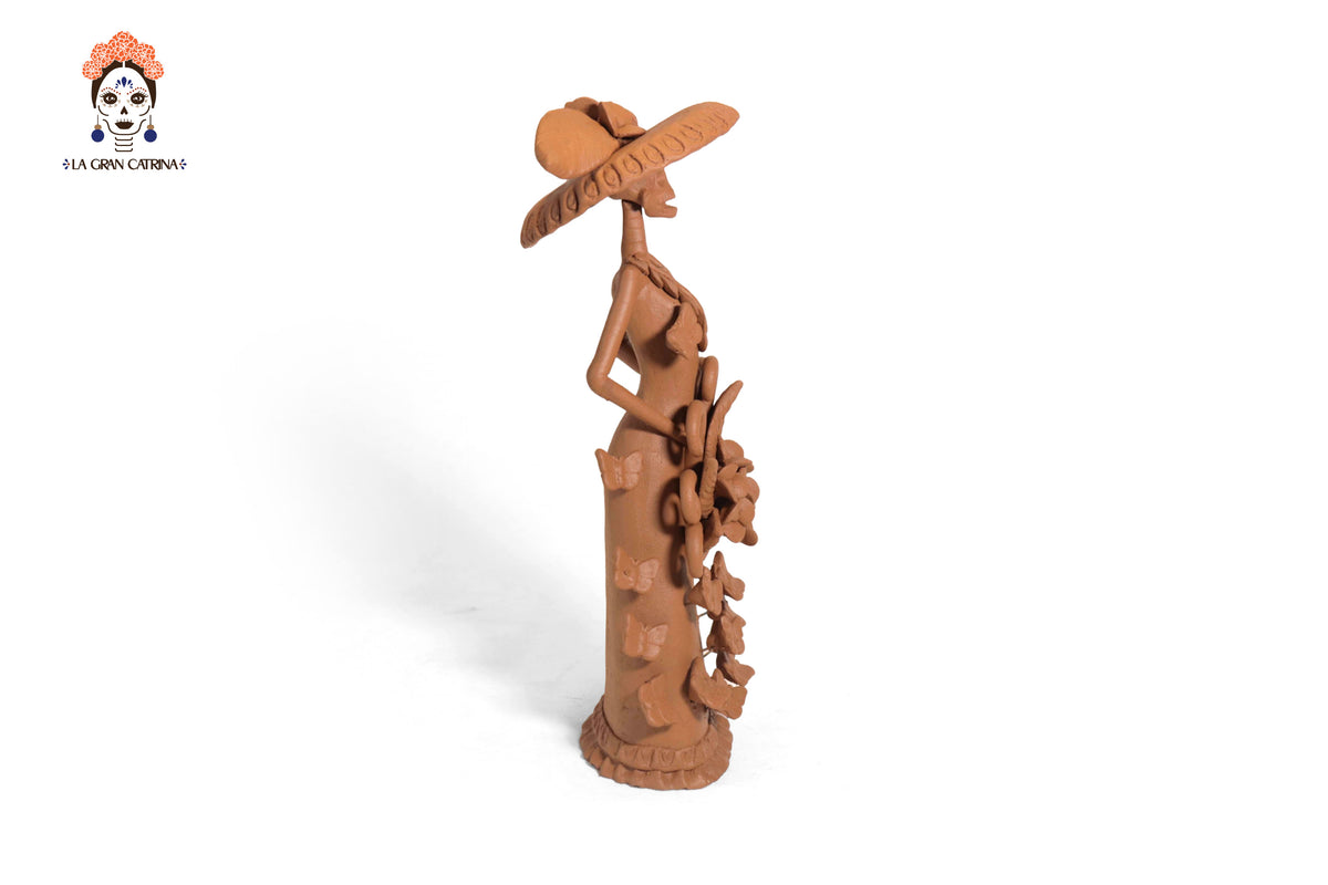 Pareja de Catrinas de Barro - 30 cm. 12 in. Catrina