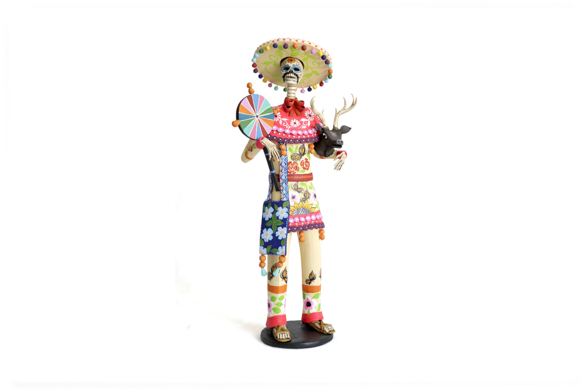 Pareja de Catrines Huicholes - 50 cm. 20 in. Catrina