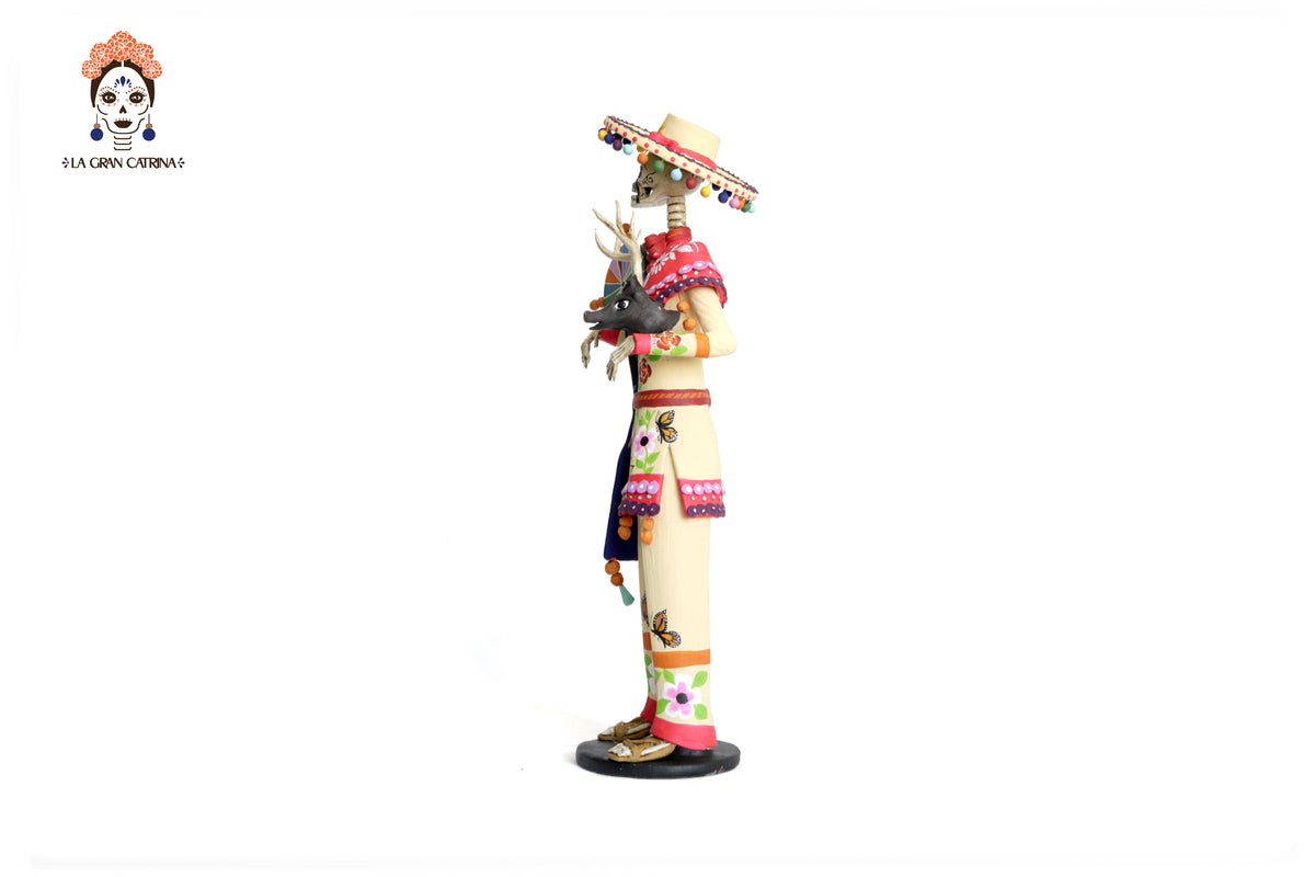 Pareja de Catrines Huicholes - 50 cm. 20 in. Catrina