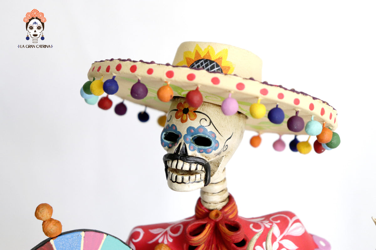 Pareja de Catrines Huicholes - 50 cm. 20 in. Catrina