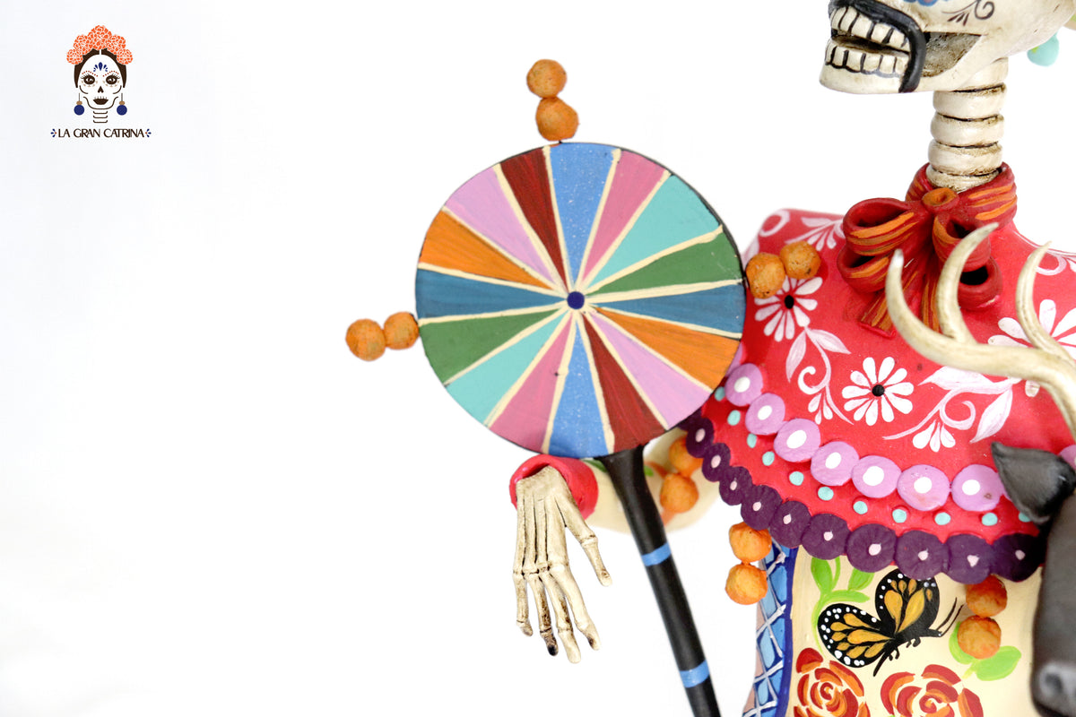 Pareja de Catrines Huicholes - 50 cm. 20 in. Catrina