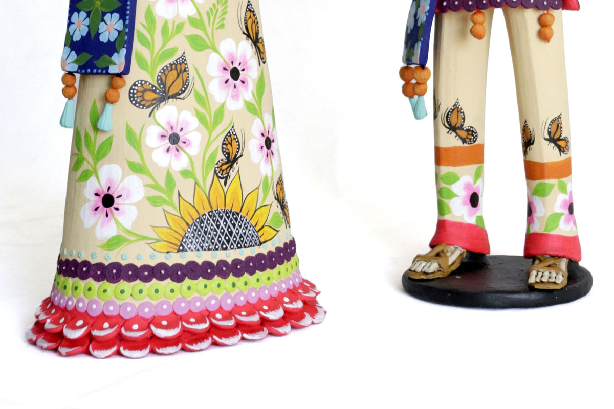 Pareja de Catrines Huicholes - 50 cm. 20 in. Catrina