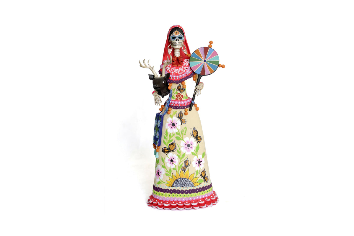 Pareja de Catrines Huicholes - 50 cm. 20 in. Catrina