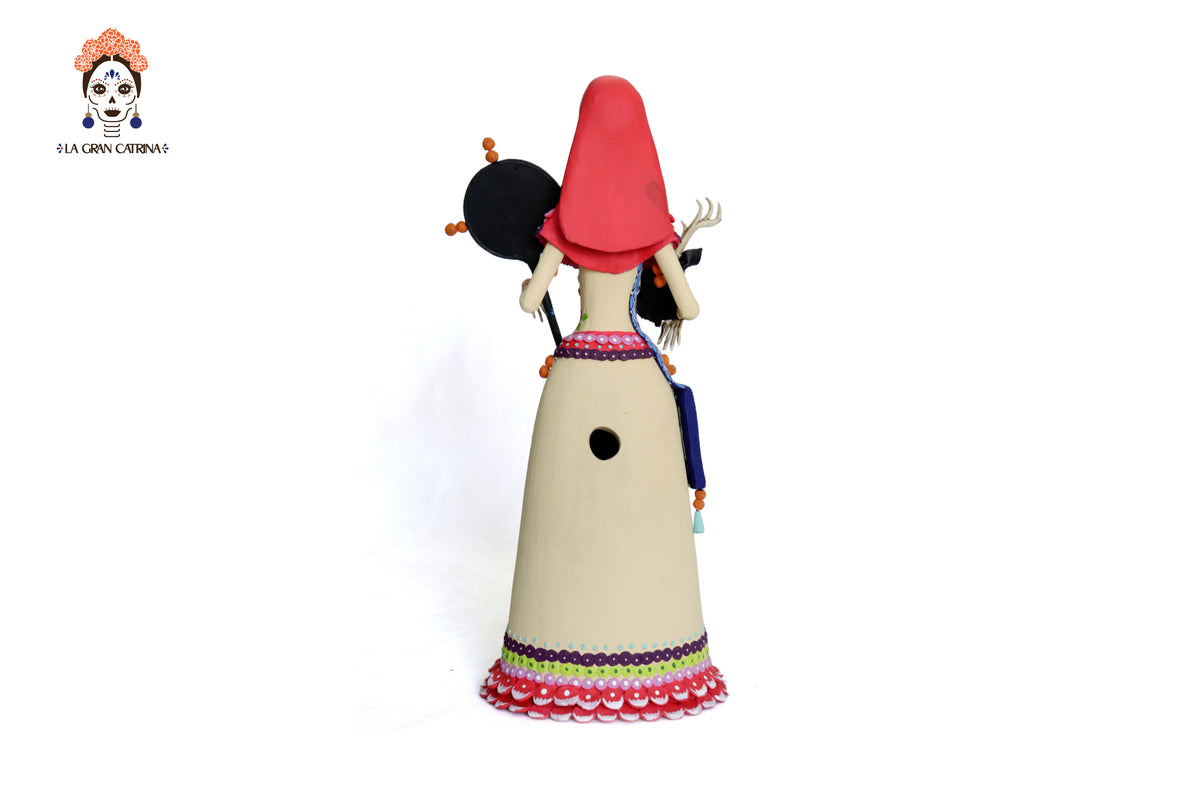 Pareja de Catrines Huicholes - 50 cm. 20 in. Catrina