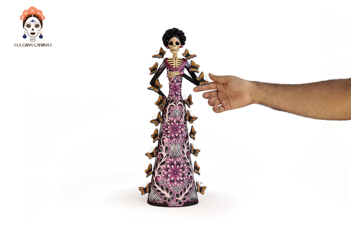 Catrina Monarca Vestido Rosa - 50 cm. 20 in. Catrina