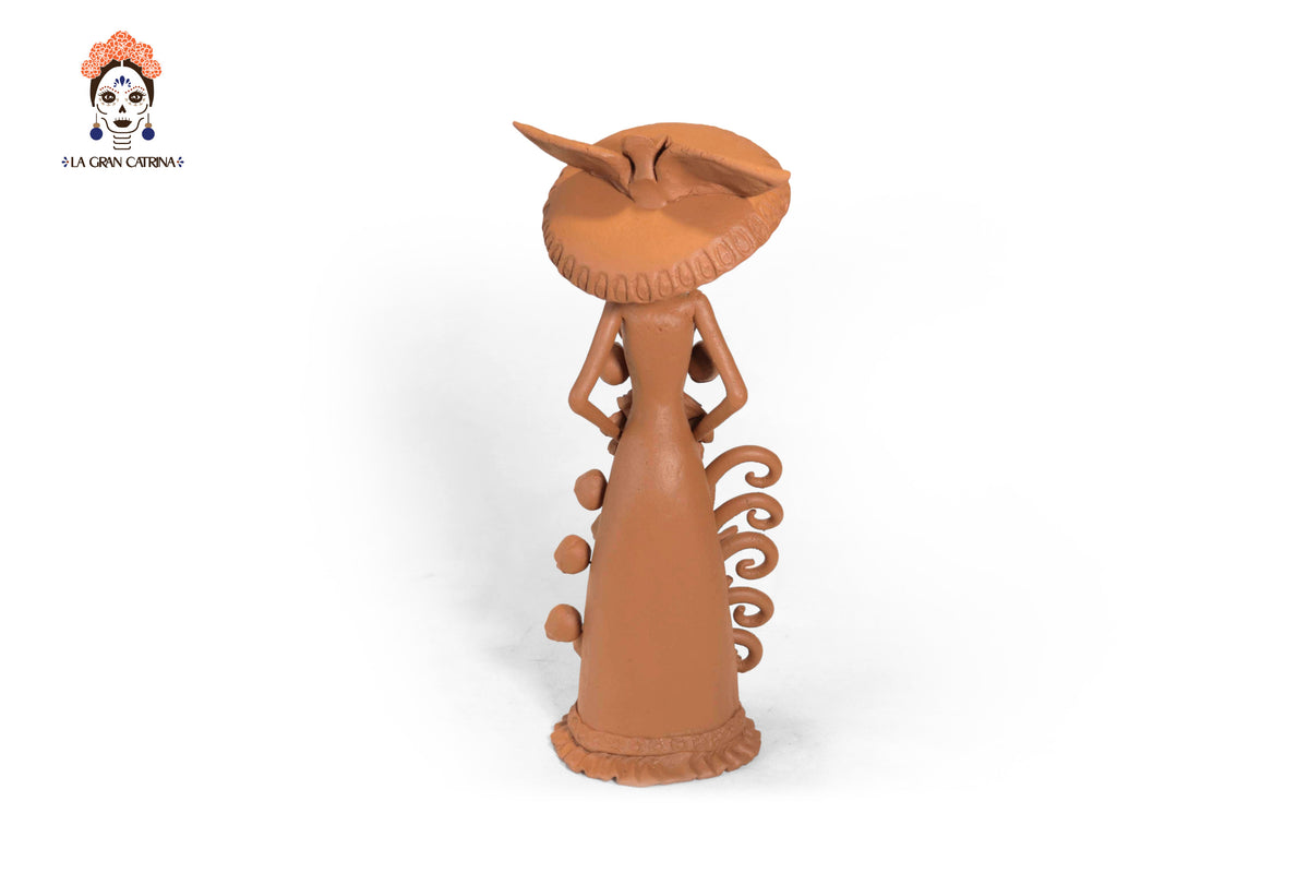 Pareja de Catrinas de Barro - 30 cm. 12 in. Catrina