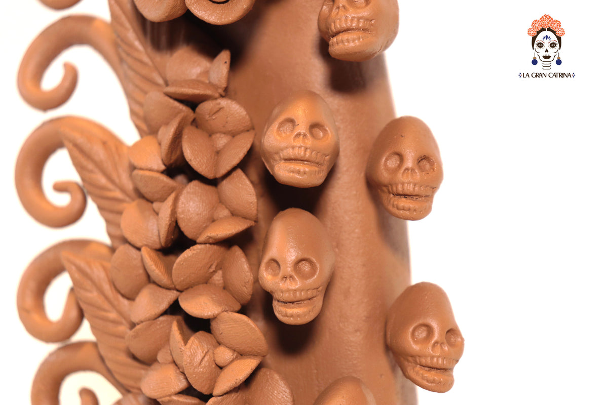 Pareja de Catrinas de Barro - 30 cm. 12 in. Catrina