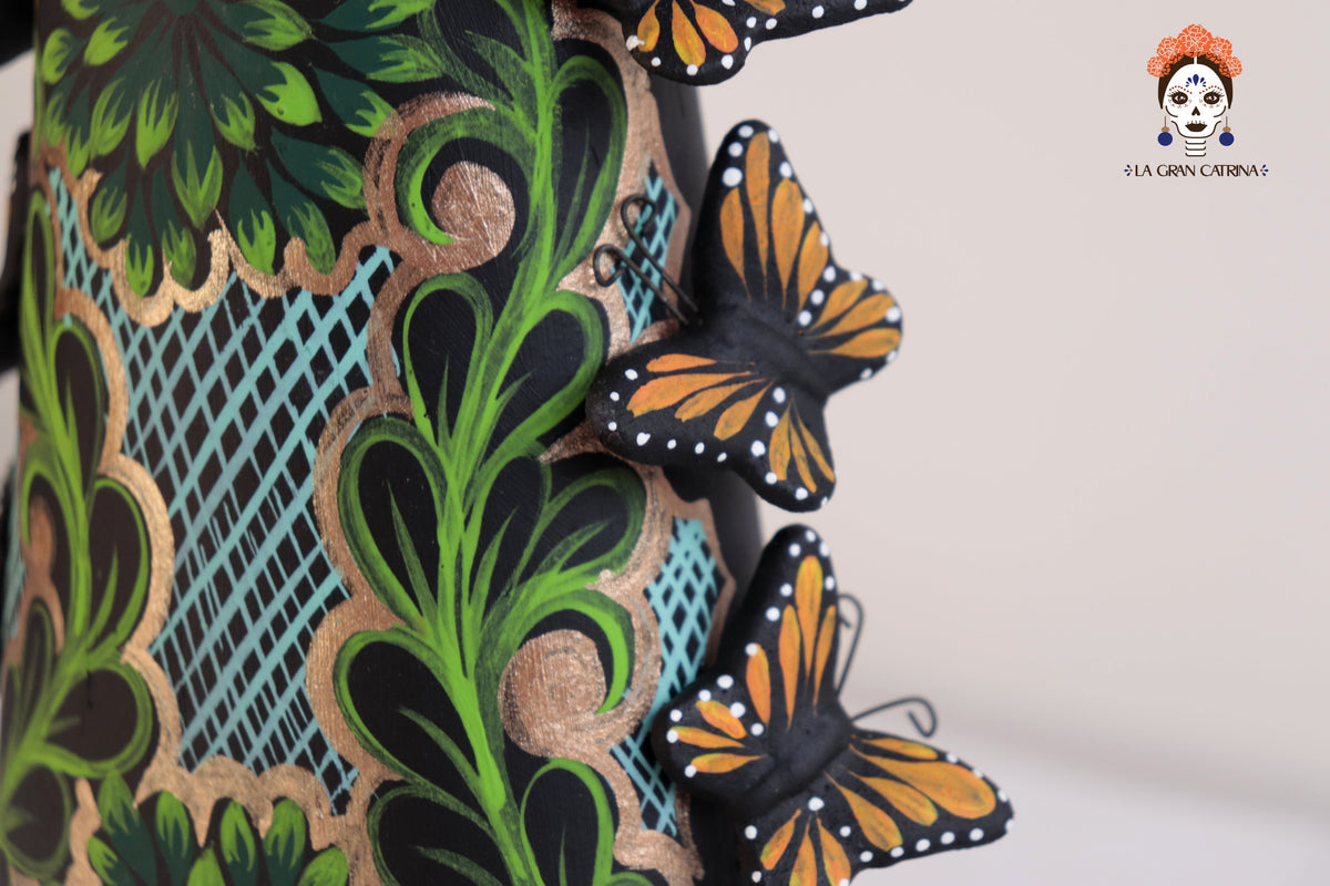 Catrina Monarca Vestido Verde - 50 cm. 20 in. Catrina