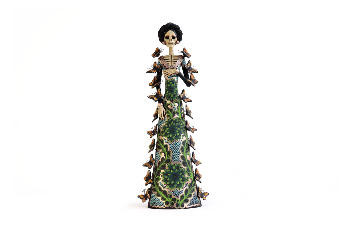Catrina Monarca Vestido Verde - 50 cm. 20 in. Catrina