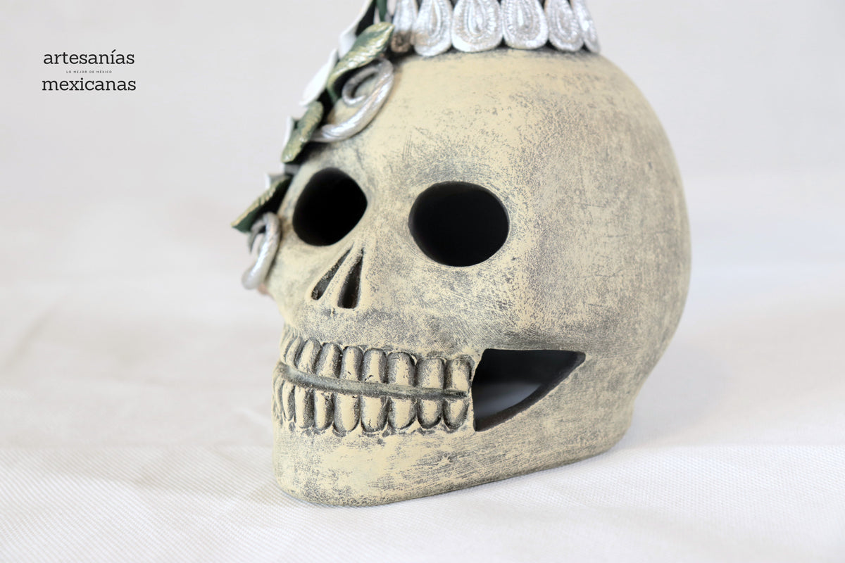 Catrina con flores rojas sobre calavera - 47 cm. 19 in. - En produccion Catrina