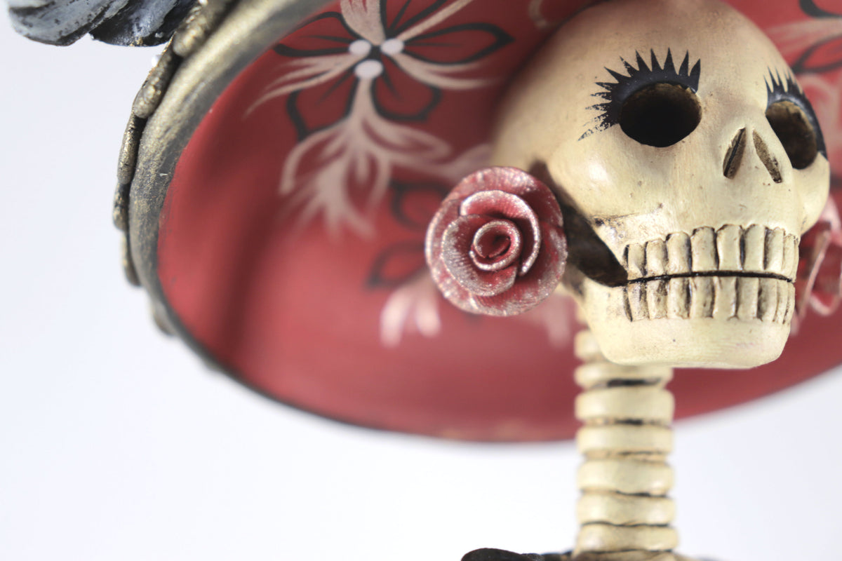 Catrina garbancera de vestido rojo - 45 cm. 18 in.