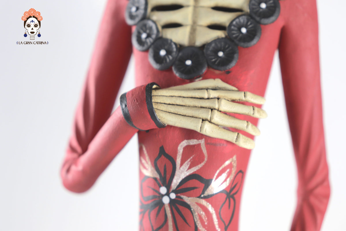 Catrina garbancera de vestido rojo - 45 cm. 18 in.