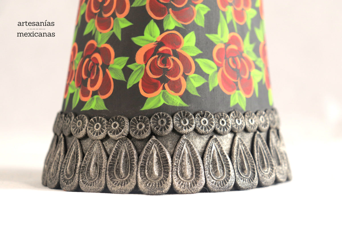 La Frida con la serpiente de flores naranjas - 45 cm. 18 in.