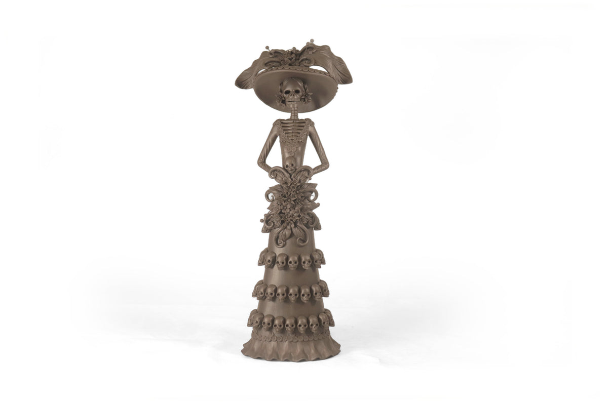 Catrina con Calaveritas Café - 50 cm. 20 in. - En producción Catrina
