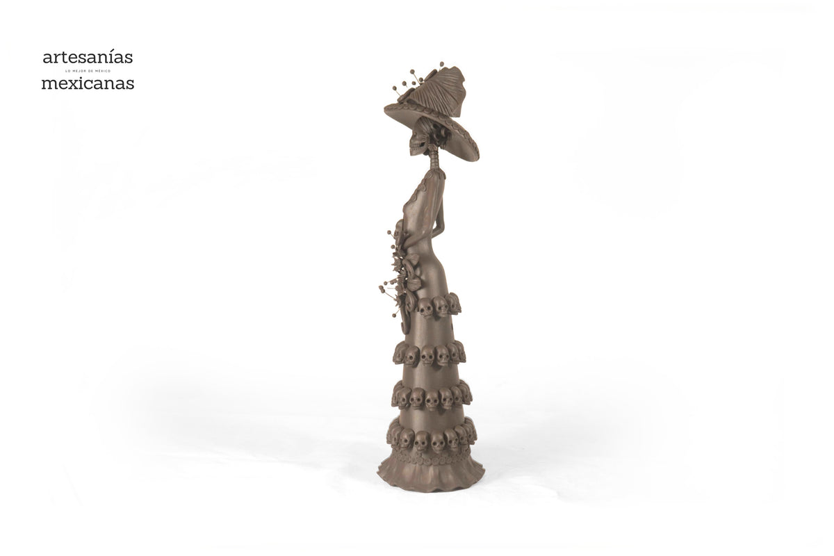 Catrina con Calaveritas Café - 50 cm. 20 in. - En producción Catrina