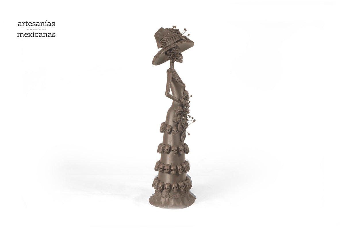 Catrina con Calaveritas Café - 50 cm. 20 in. - En producción Catrina