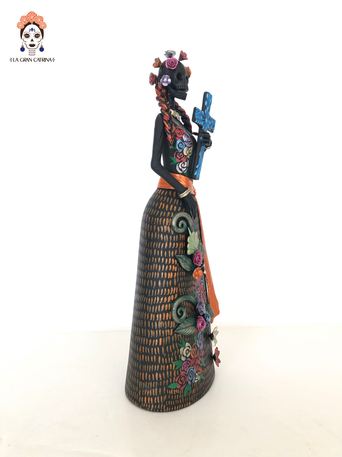 Catrina con Cruz - 30 cm. 12 in. Catrina