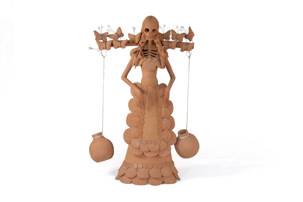 Catrina con Jarrones 38 Cm. 14.9 In. Catrina