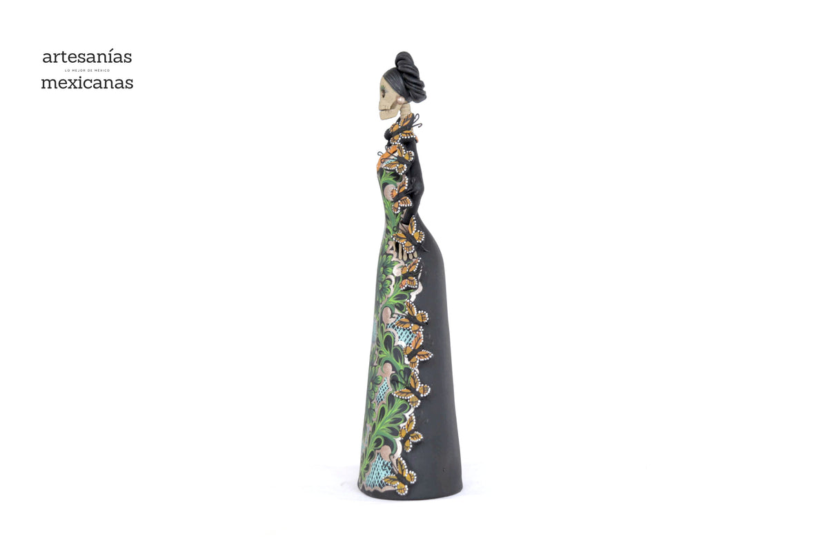 Catrina de mariposas monarcas verde - 30 cm. 12 in. Catrina