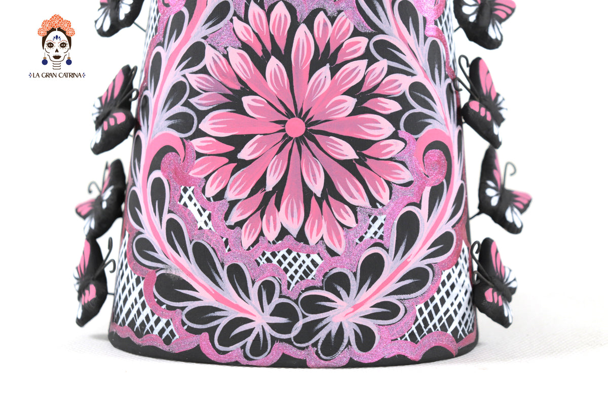 Catrina de mariposas rosas - 30 cm. 12 in. Catrina