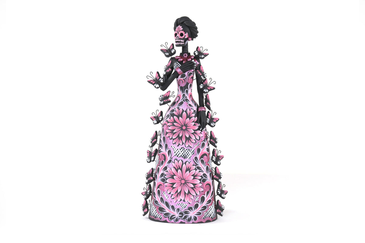 Catrina de mariposas rosas - 30 cm. 12 in. Catrina