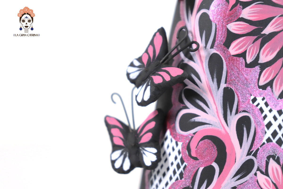 Catrina de mariposas rosas - 30 cm. 12 in. Catrina