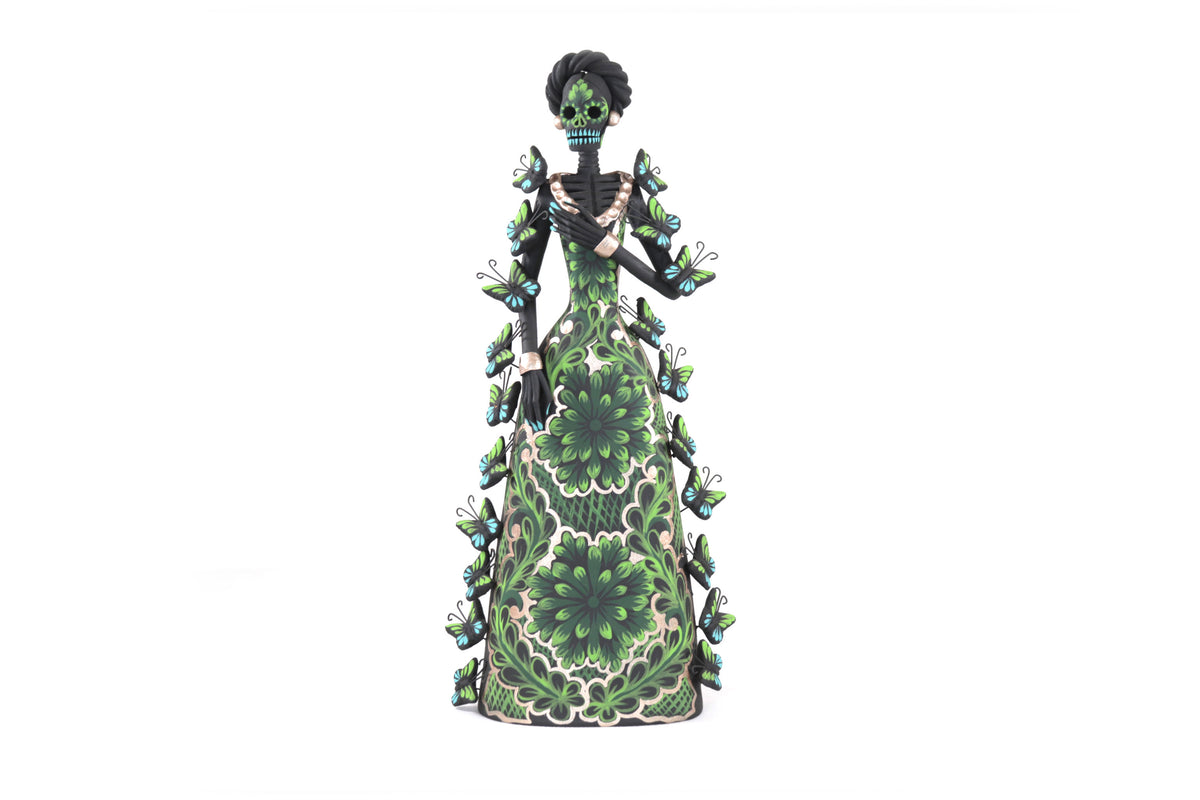 Catrina de mariposas verdes - 30 cm. 12 in. Catrina