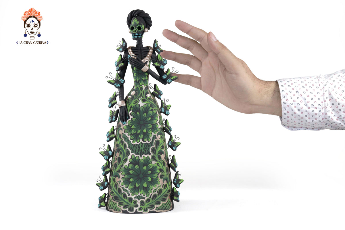 Catrina de mariposas verdes - 30 cm. 12 in. Catrina